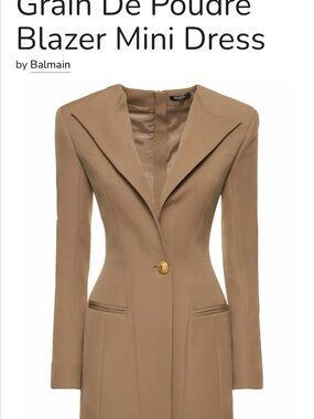 Balmain Tan Grain-de-Poudre Tailored Blazer